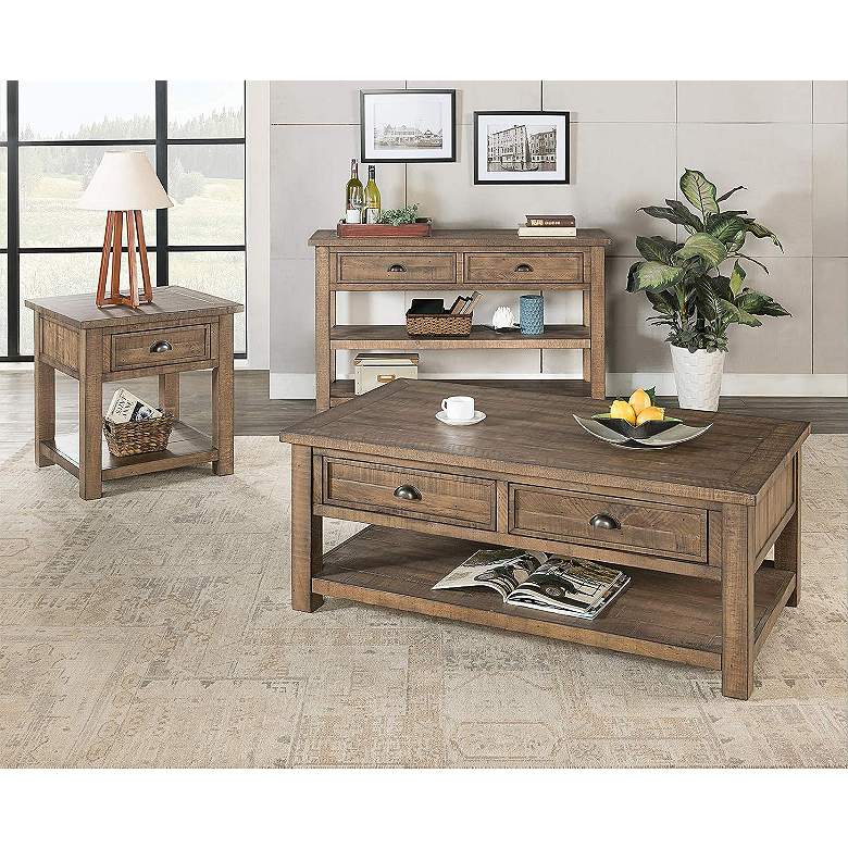 Image 1 Monterey 50" Wide Reclaimed Natural Sofa Console Table in scene
