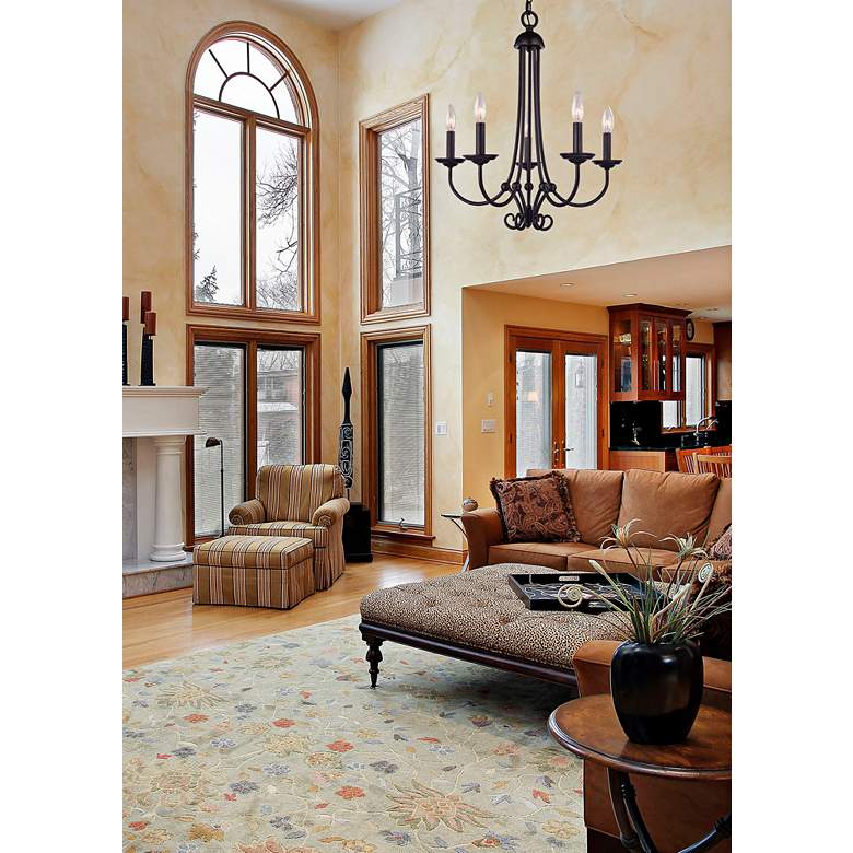 Image 1 Williamsport 20" Wide Oil-Rubbed Bronze 5-Light Chandelier in scene