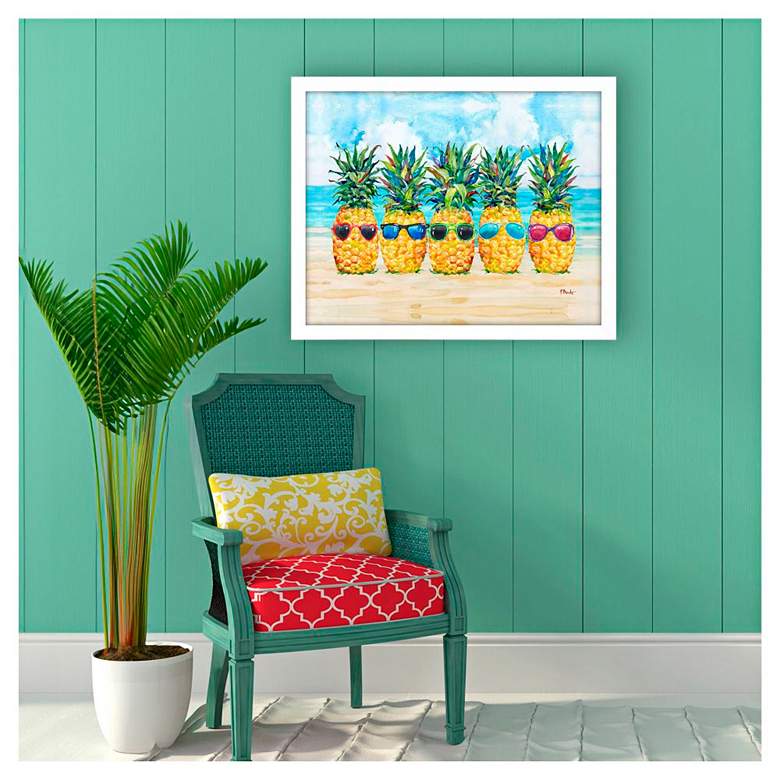Image 1 Cool Kona Pineapple 33"W x 27"H Framed Art in scene
