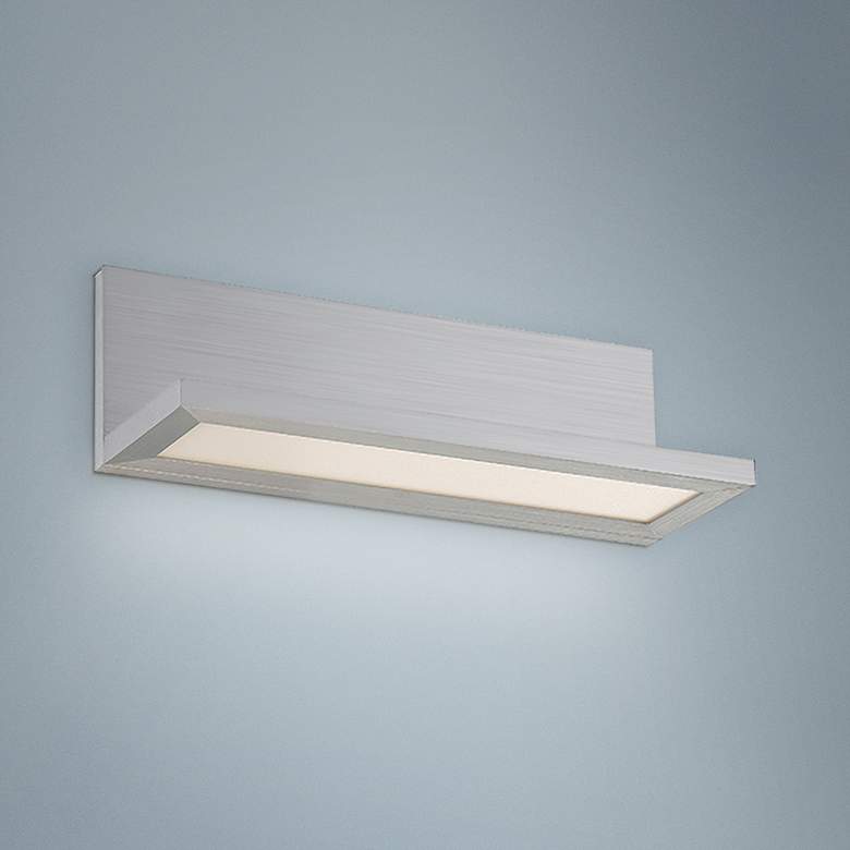 Image 1 42D Cliffhanger 13 1/4 inch Wide Brushed Alum LED Bath Light