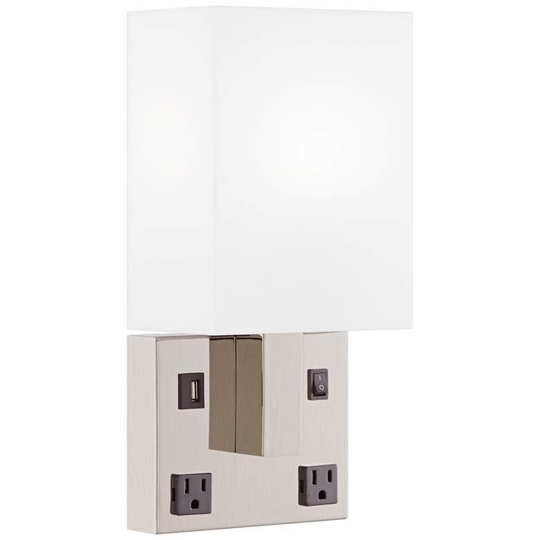 Image 1 42E87 - Direct Wire Wall Lamp with 1 USB and 2 Outlets