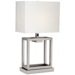 42E97 - 26&quot; Brushed Nickel Cubic Table Lamp
