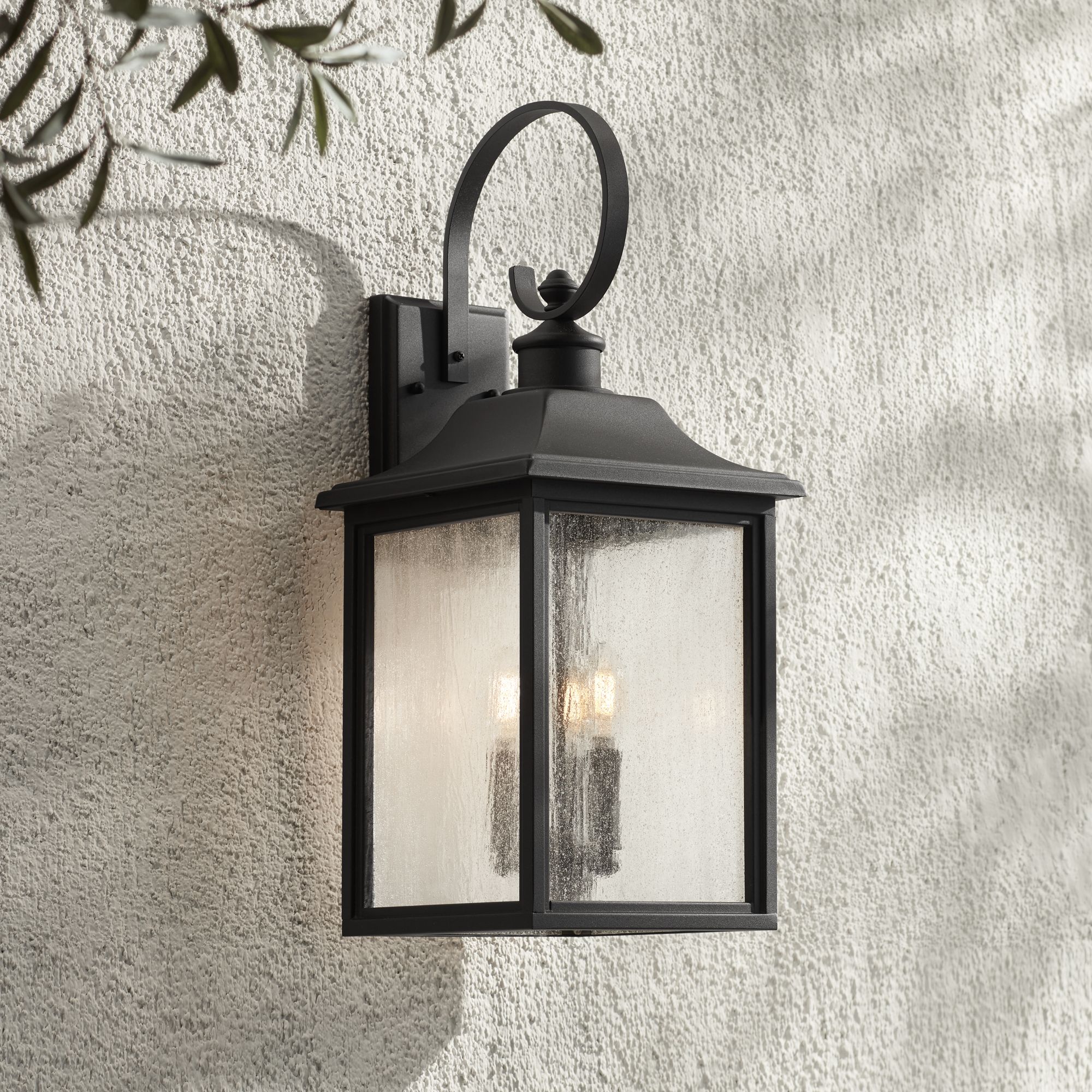 Image 1 John Timberland Moray Bay 24" Black Traditional Outdoor Wall Lantern in scene