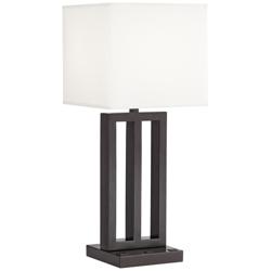 42F66 - 29&quot;H Bronze 3-Tubes Table Lamp with 1Outlet and 1USB
