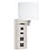 42G10-Brushed Nickel Direct Wired Wall Lamp wUSB and Outlets