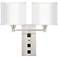 42G12 - 19"x20"H Plug In Double Wall Lamp 2Outlets 1USB