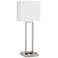 42G49 -Brushed Nickel Table Lamp with Square Tube Body 1xUSB