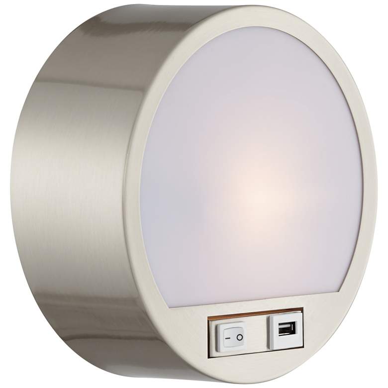 Image 1 42T37 - Round Wall Lamp with USB port