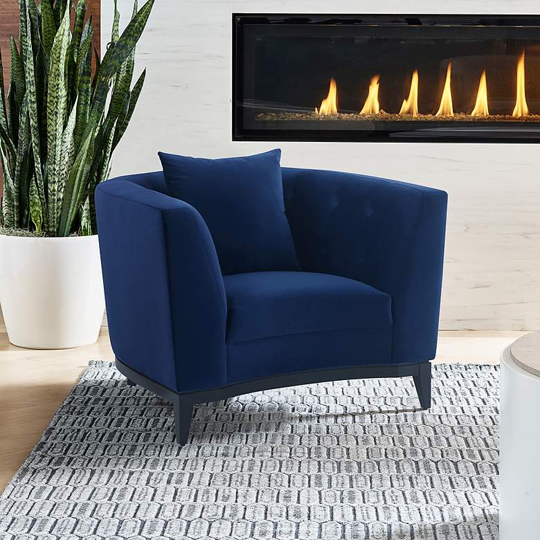 Image 1 42x38x31 Melange Blue Accent Chair