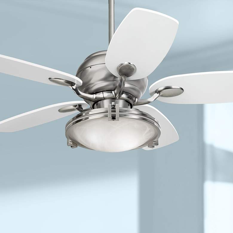 Image 1 43" Casa Optima Marbleized Glass LED Ceiling Fan with Remote