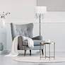 1_Glamorous Chrome Crystal 3-Light Floor Lamp with White Shade in scene
