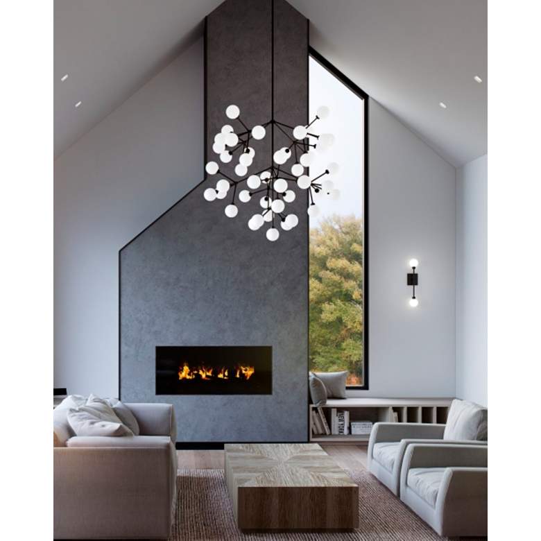 Image 1 Mara 20 1/4" High Matte Black 2-Light LED Wall Sconce in scene