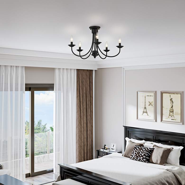 Image 1 Estate 24" Wide Black 5-Light Ceiling Light in scene