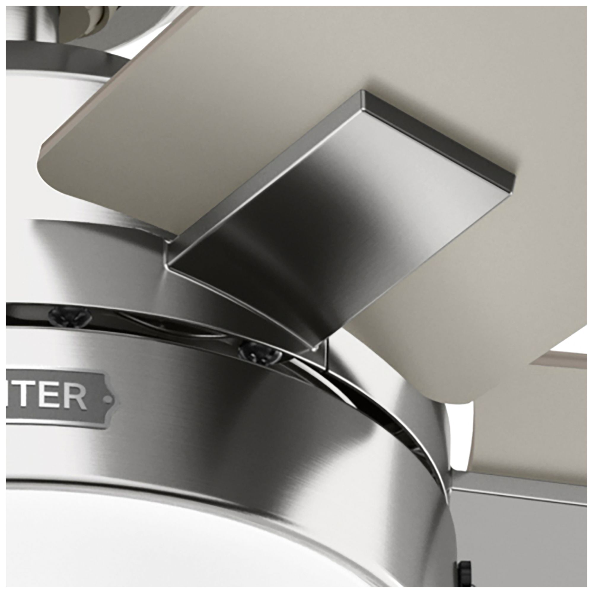 44" Anisten Brushed Nickel Fan with Matte Nickel/Light Grey Oak Blades