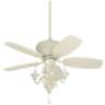 44" Casa Deville™ Rubbed White LED Pull Chain Ceiling Fan
