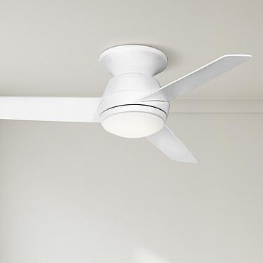 44" Casa Vieja Marbella Breeze White LED Hugger Fan with Remote