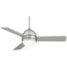 44" Casa Vieja Trifecta Brushed Nickel LED Ceiling Fan with Remote