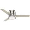 44" Commodus Brushed Nickel LED Hugger Ceiling Fan with Wall Control