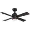44" Fanimation Kwad Black Finish Modern LED Ceiling Fan with Remote