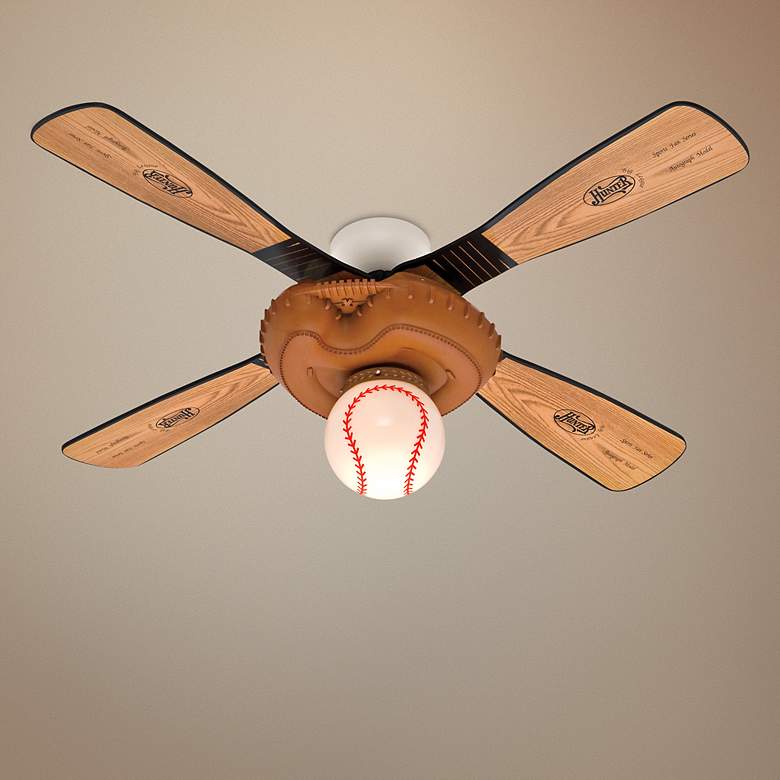 Image 1 44 inch Baseball Ceiling Fan with Light Kit