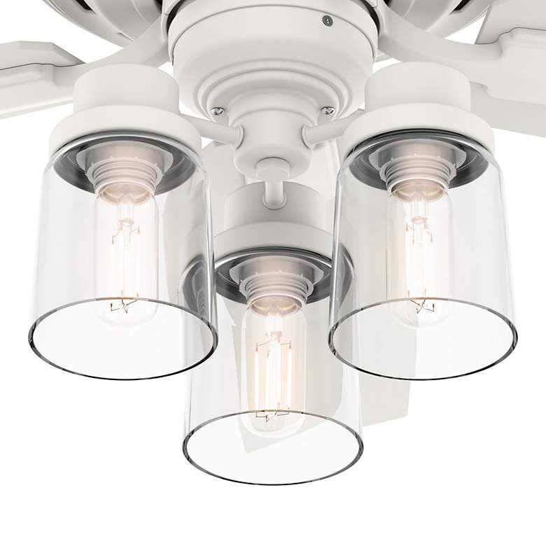 Image 6 44" Bennett Matte White Ceiling Fan w/ White and Oak Blades more views