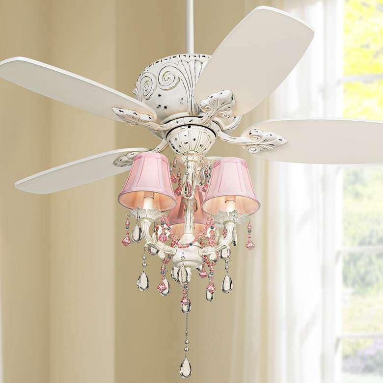 Image 1 44 inch Casa Deville Pretty in Pink Pull Chain Ceiling Fan