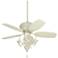 44" Casa Deville™ Rubbed White LED Pull Chain Ceiling Fan