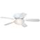44" Casa Habitat™ White Finish Hugger LED Ceiling Fan
