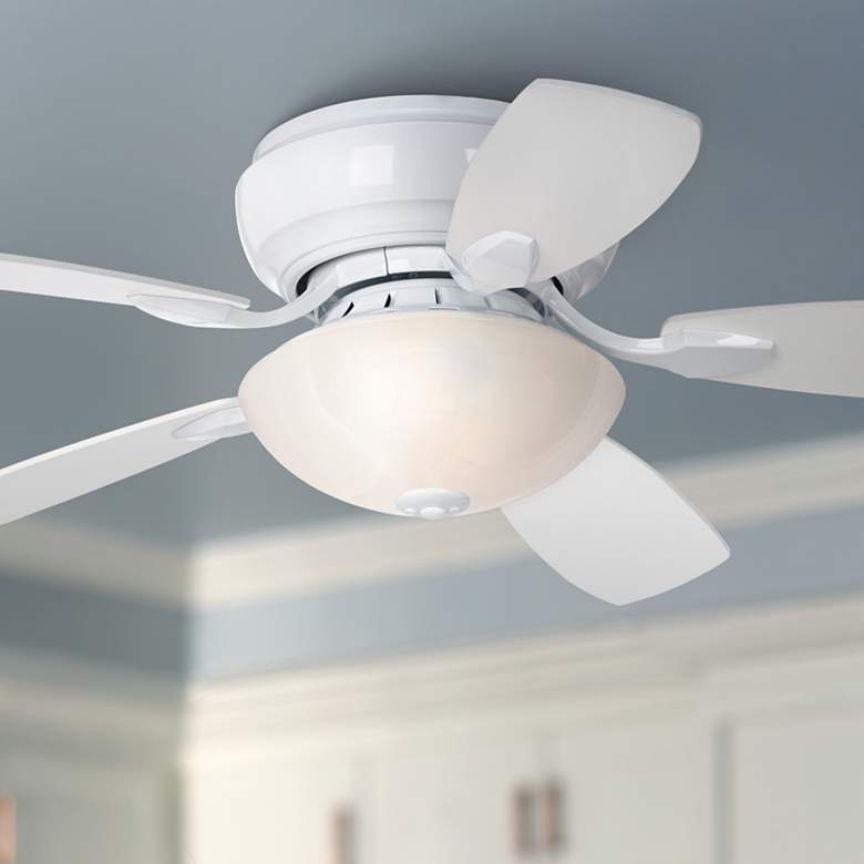 Image 1 44 inch Casa Habitat&#8482; White Finish Hugger LED Ceiling Fan