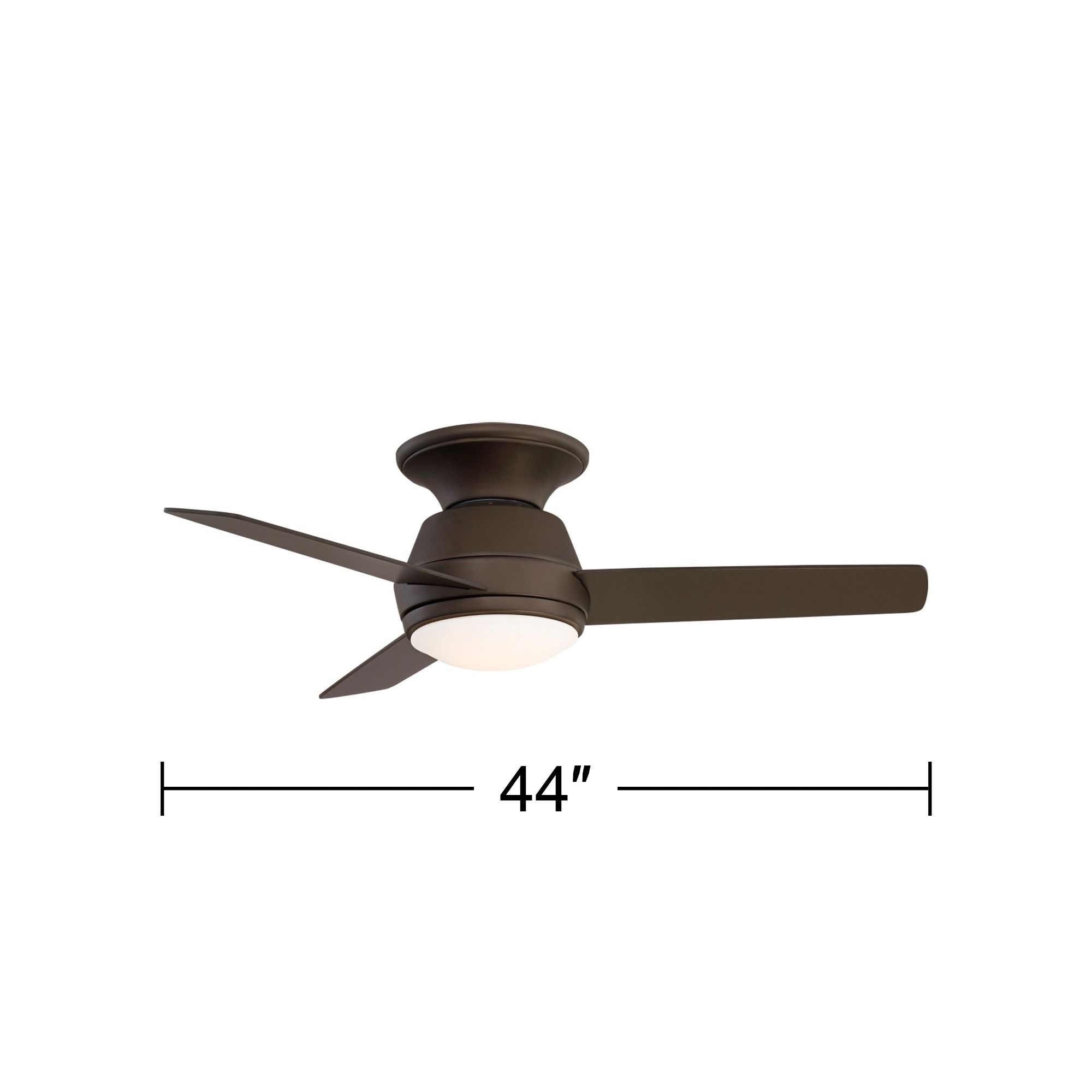 44" Casa Vieja Marbella Breeze Bronze LED Hugger Fan with Remote in scene