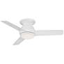 3_44" Casa Vieja Marbella Breeze White LED Hugger Fan with Remote