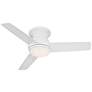 7_44" Casa Vieja Marbella Breeze White LED Hugger Fan with Remote more views