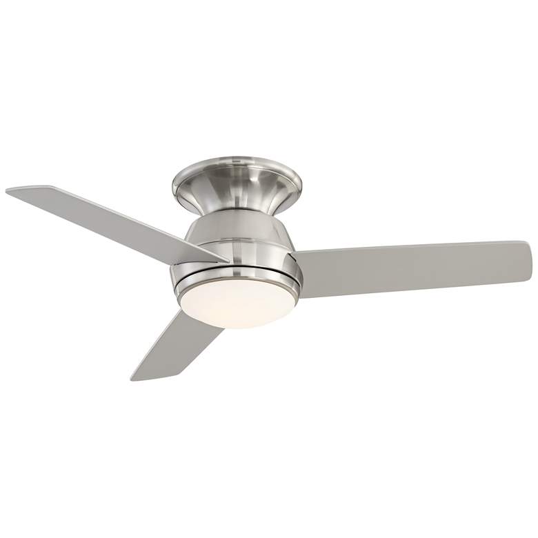 Image 2 44" Casa Vieja Marbella Nickel LED Hugger Ceiling Fan with Remote