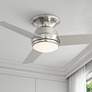 1_44" Casa Vieja Marbella Nickel LED Hugger Ceiling Fan with Remote