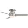 5_44" Casa Vieja Marbella Nickel LED Hugger Ceiling Fan with Remote more views