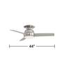 7_44" Casa Vieja Marbella Nickel LED Hugger Ceiling Fan with Remote more views