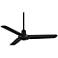 44" Casa Vieja Plaza DC Matte Black Damp Rated Ceiling Fan with Remote
