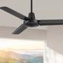 1_44" Casa Vieja Plaza DC Matte Black Damp Rated Ceiling Fan with Remote