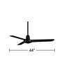 7_44" Casa Vieja Plaza DC Matte Black Damp Rated Ceiling Fan with Remote more views