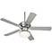 44" Casa Vieja Rosetta™ CFL Brushed Nickel Ceiling Fan
