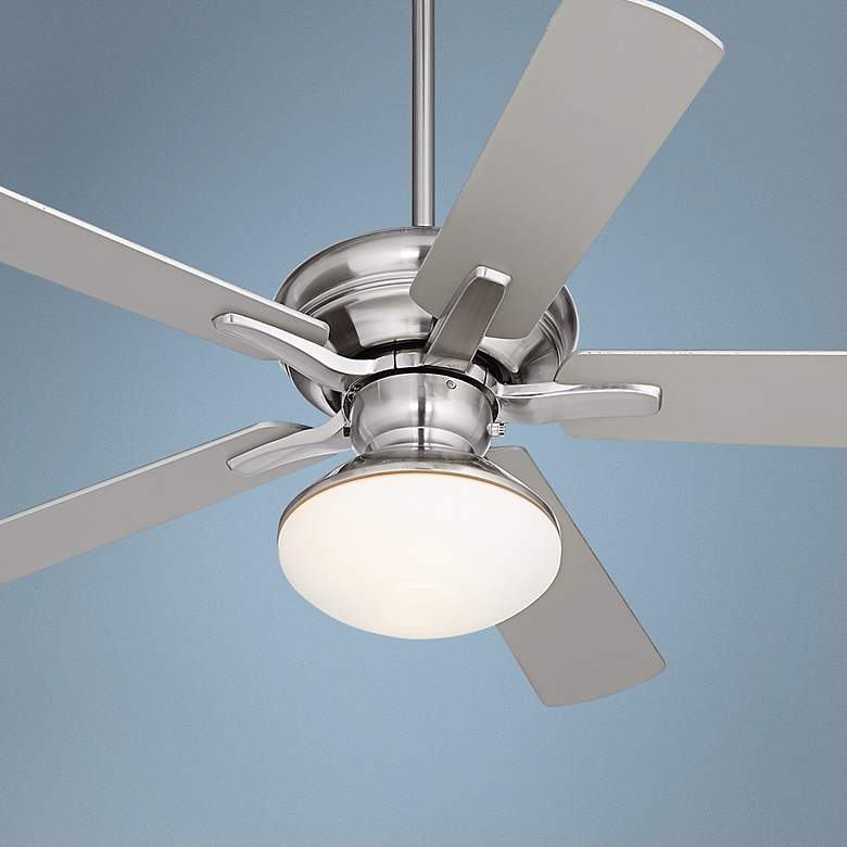 Image 1 44 inch Casa Vieja Rosetta&#8482; CFL Brushed Nickel Ceiling Fan