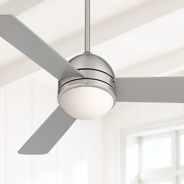 Image 1 44 inch Casa Vieja Trifecta Brushed Nickel LED Ceiling Fan with Remote