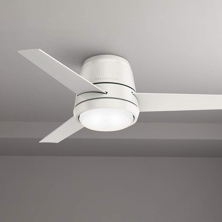 Image 1 44" Casablanca Commodus Fresh White LED Hugger Fan with Wall Control