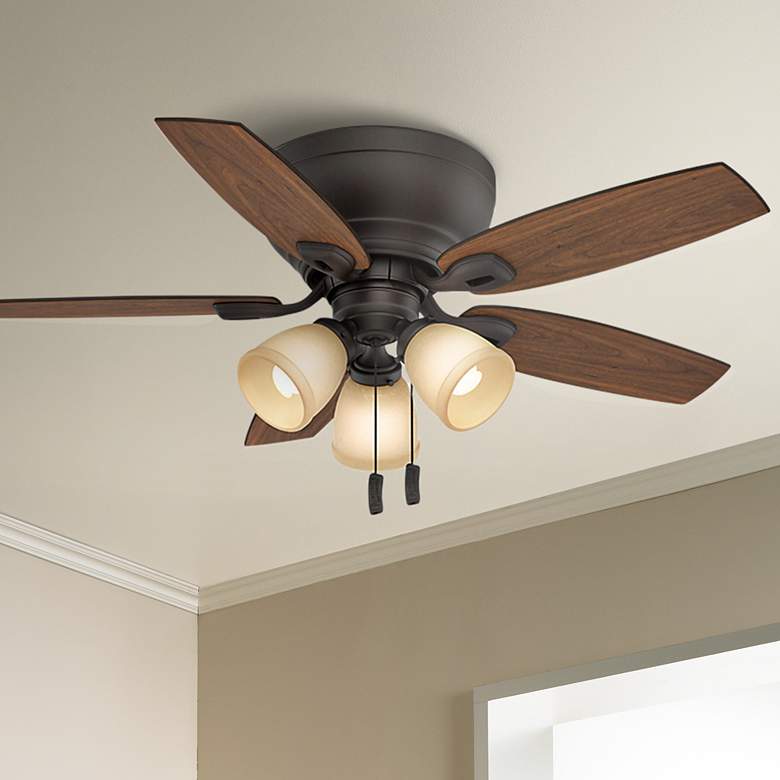 Image 1 44" Casablanca Durant Bronze LED Hugger Ceiling Fan with Pull Chain