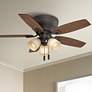 1_44" Casablanca Durant Bronze LED Hugger Ceiling Fan with Pull Chain