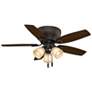 3_44" Casablanca Durant Bronze LED Hugger Ceiling Fan with Pull Chain more views