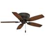 4_44" Casablanca Durant Bronze LED Hugger Ceiling Fan with Pull Chain more views