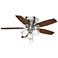 44" Casablanca Durant Brushed Nickel LED Pull Chain Hugger Ceiling Fan