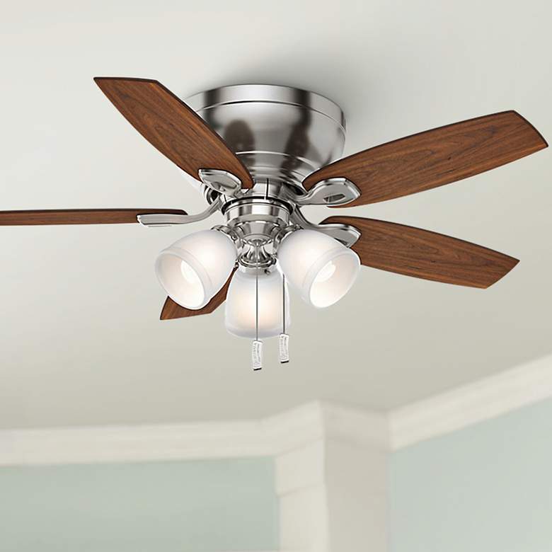 Image 1 44 inch Casablanca Durant Brushed Nickel LED Pull Chain Hugger Ceiling Fan
