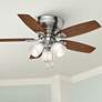 1_44" Casablanca Durant Brushed Nickel LED Pull Chain Hugger Ceiling Fan